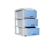 CAJONERO ORGANIZADOR PRACTIMUEBLE X 3 RATTAN GRIS-AZUL COLPLAST