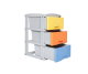 CAJONERO ORGANIZADOR PRACTIMUEBLE X 3 RATTAN GRIS-PASTEL COLPLAST