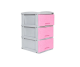 CAJONERO ORGANIZADOR PRACTIMUEBLE X 3 RATTAN GRIS-ROSADO PASTEL COLPLAST