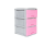 CAJONERO ORGANIZADOR PRACTIMUEBLE X 3 RATTAN GRIS-ROSADO PASTEL COLPLAST